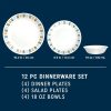 Corelle Dinnerware- Lightweight Anders 12-piece Dinnerware Set, Service for 4