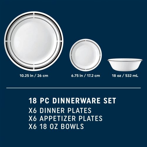 Corelle Dinnerware- Lightweight Knox 18-piece Dinnerware Set, Service for 6