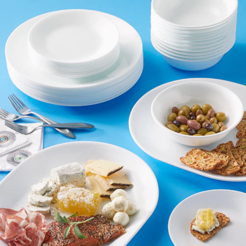 Corelle Dinnerware- Lightweight Winter Frost White 38-piece Dinnerware Set, Service for 12