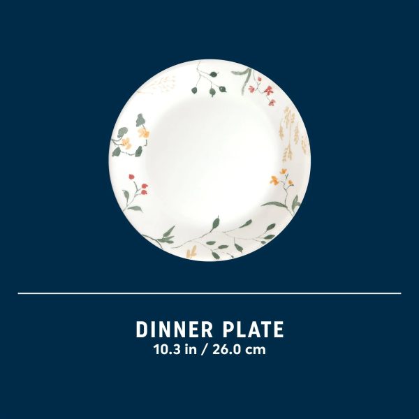 Corelle Dinnerware- Lightweight Wildflower Scatter 10.25 Dinner Plate
