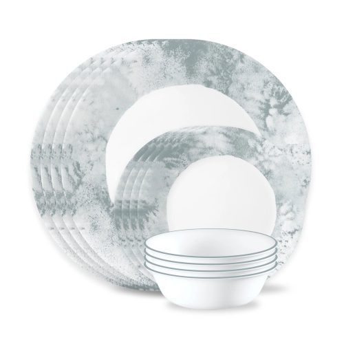 Corelle Dinnerware- Lightweight Salt Wash 12-piece Dinnerware Set, Service for 4