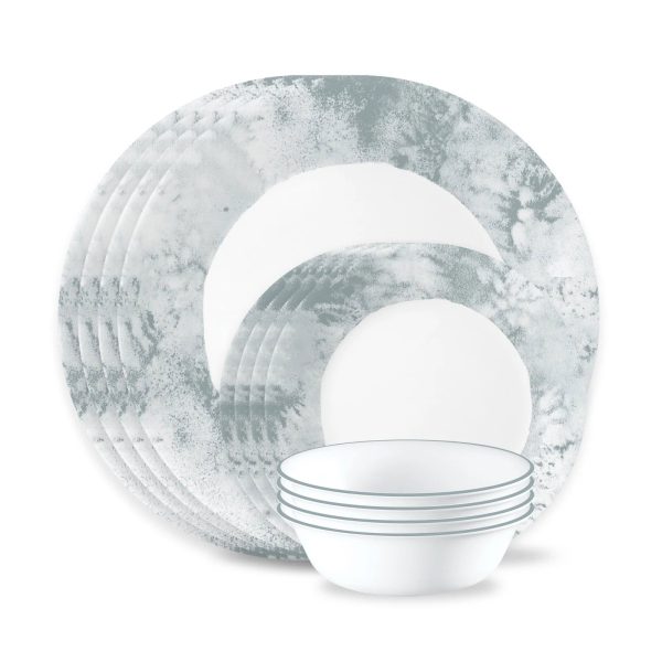 Corelle Dinnerware- Lightweight Salt Wash 12-piece Dinnerware Set, Service for 4