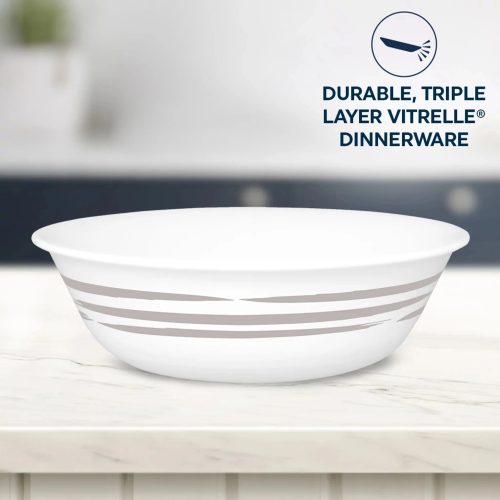 Corelle Dinnerware- Lightweight Brushed Silver 18-ounce Cereal Bowl