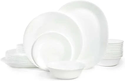 Corelle Dinnerware- Lightweight Winter Frost White 38-piece Dinnerware Set, Service for 12