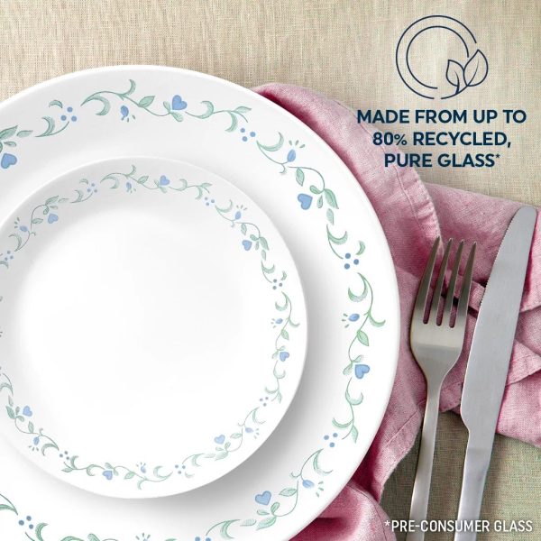 Corelle Dinnerware- Lightweight Country Cottage 16-piece Mugless Dinnerware Set, Service for 4