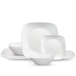 Corelle Dinnerware- Lightweight Square Wandering Grove 9 Salad Plate