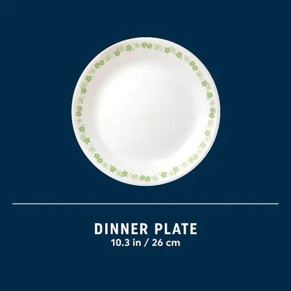 Corelle Dinnerware- Lightweight Spring Blossom Green 10.25 Dinner Plate