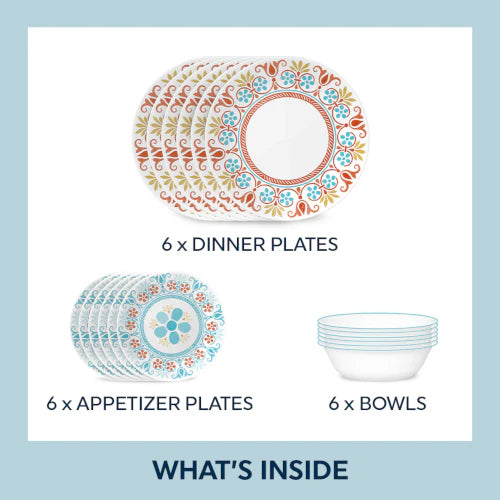 Corelle Dinnerware- Lightweight Global Collection Terracotta Dreams 18-piece Dinnerware Set, Service for 6