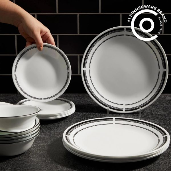 Corelle Dinnerware- Lightweight Brasserie 18-piece Dinnerware Set, Service for 6