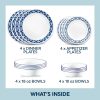 Corelle Dinnerware- Lightweight Cobalt Circles 16-piece Mugless Dinnerware Set, Service of 4 Corelle Dinnerware- Lightweight Cobalt Circles 16-piece Mugless Dinnerware Set, Service of 4