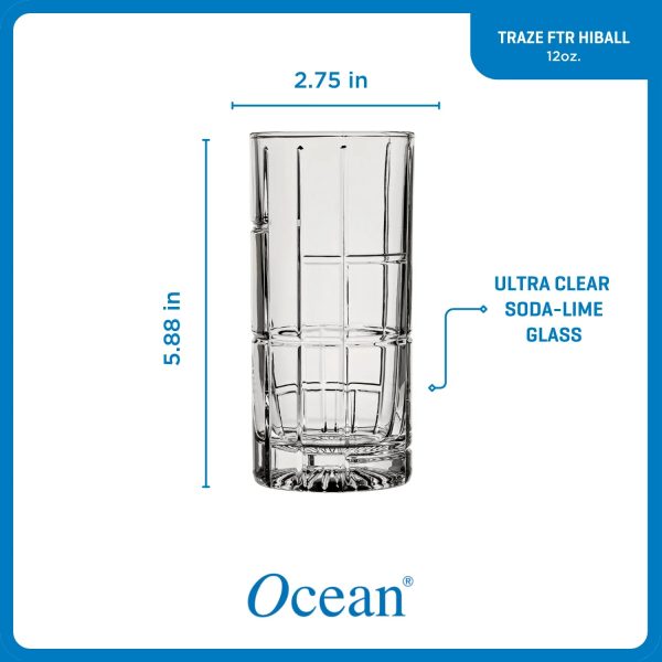 Corelle Dinnerware- Lightweight Traze FTR Highball Glasses (4-Pieces), 12-ounce, Dishwasher Safe Corelle Dinnerware- Lightweight Traze FTR Highball Glasses (4-Pieces), 12-ounce, Dishwasher Safe