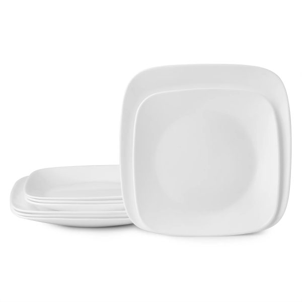 Corelle Dinnerware- Lightweight Boutique Vivid White 8-piece Dinnerware Set, Service for 4