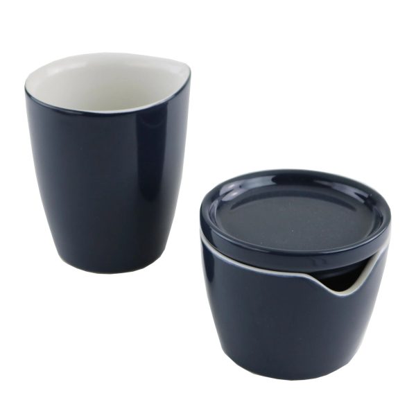 Corelle Dinnerware- Lightweight Midnight Blue Cream and Sugar Set
