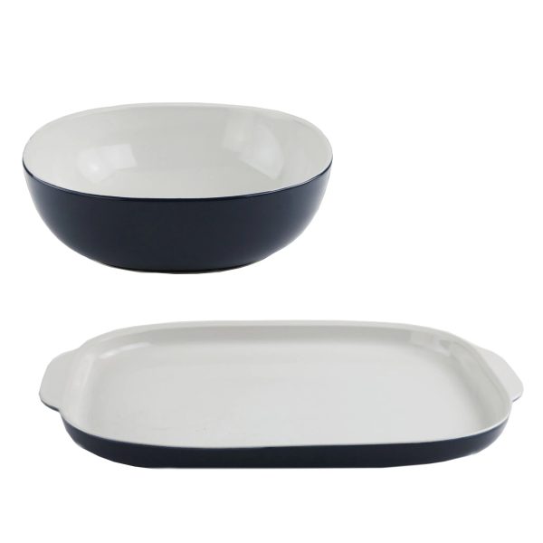 Corelle Dinnerware- Lightweight 2-piece Serving Set, Midnight Blue