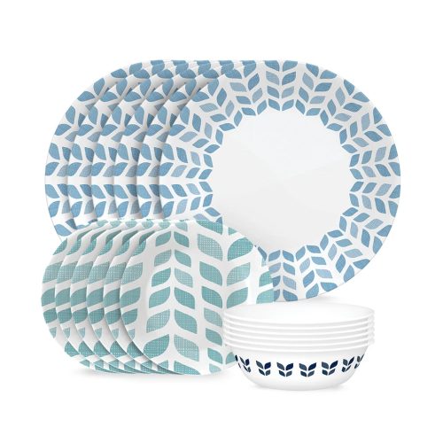 Corelle Dinnerware- Lightweight Rolling Waves 18-piece Dinnerware Set, Service for 6