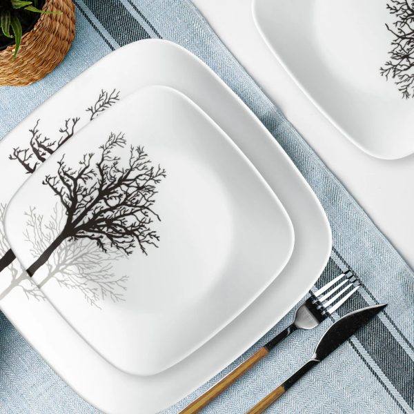 Corelle Dinnerware- Lightweight Timber Shadows 12-piece Dinnerware Set, Service for 4