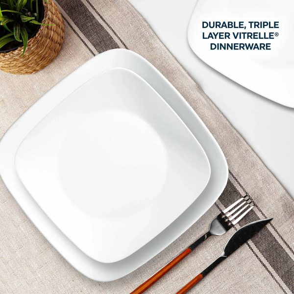 Corelle Dinnerware- Lightweight Boutique Vivid White 8-piece Dinnerware Set, Service for 4