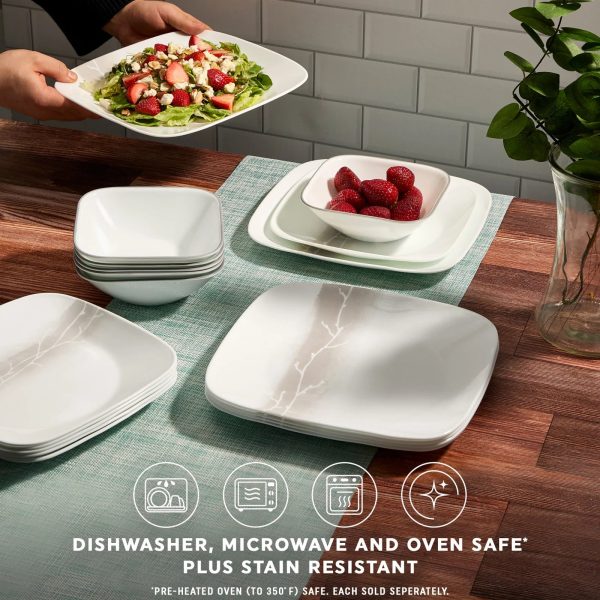 Corelle Dinnerware- Lightweight Square Wandering Grove 10.5 Dinner Plate