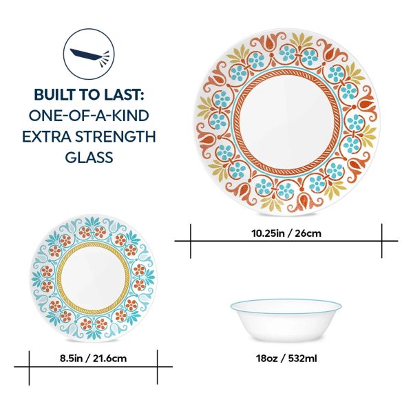 Corelle Dinnerware- Lightweight Global Collection Terracotta Dreams 12-piece Dinnerware Set, Service for 4