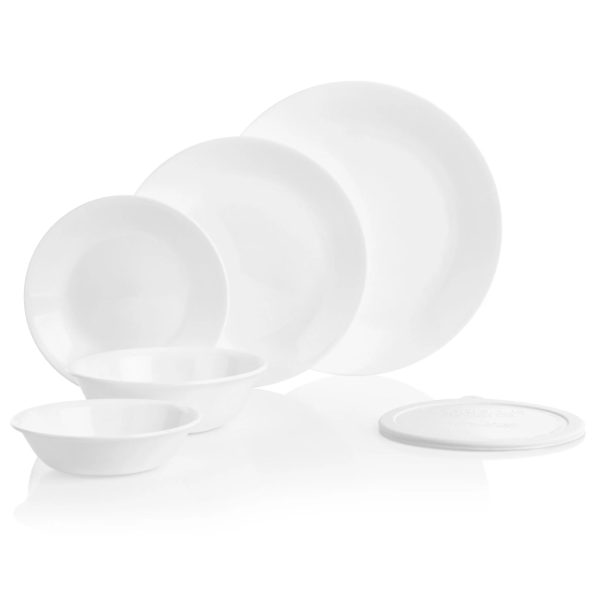 Corelle Dinnerware- Lightweight Winter Frost White 66-piece Dinnerware Set, Service for 12