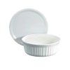 Corelle Dinnerware- Lightweight French White® 24-ounce Baking Dish with Lid