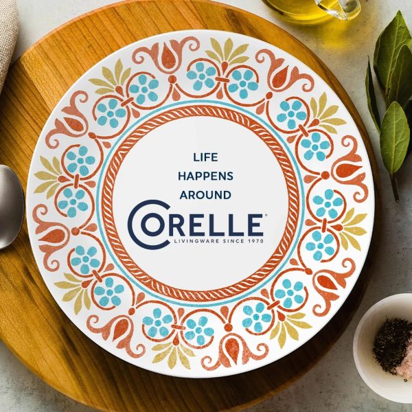 Corelle Dinnerware- Lightweight Global Collection Terracotta Dreams 10.25 Dinner Plate