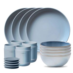 Corelle Dinnerware- Lightweight Square® Pure White 12-piece Dinnerware Set, Service for 4