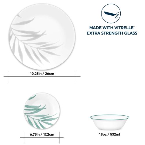 Corelle Dinnerware- Lightweight Solar Print 18-piece Dinnerware Set, Service for 6, EXCLUSIVE