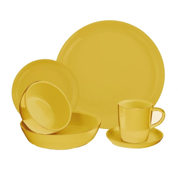 Corelle Dinnerware- Lightweight 6-piece Curry Dinnerware Set , Service for 1