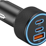 Car Charger USB C, 3 Port 67W Dual USB-C & USB-A Car Phone Charger Adapter | Fast Charging Cigarette Lighter Accessories, for iPhone 17/16/15/14/13/12/11 Pro Max,iPad, Galaxy S26/S25/S24,Pixel, Android