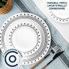 Corelle Dinnerware- Lightweight City Block 18-piece Mugless Dinnerware Set, Service for 6