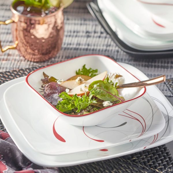 Corelle Dinnerware- Lightweight Square Splendor 18-piece Dinnerware Set, Service for 6 Corelle Dinnerware- Lightweight Square Splendor 12-piece Dinnerware Set, Service for 4
