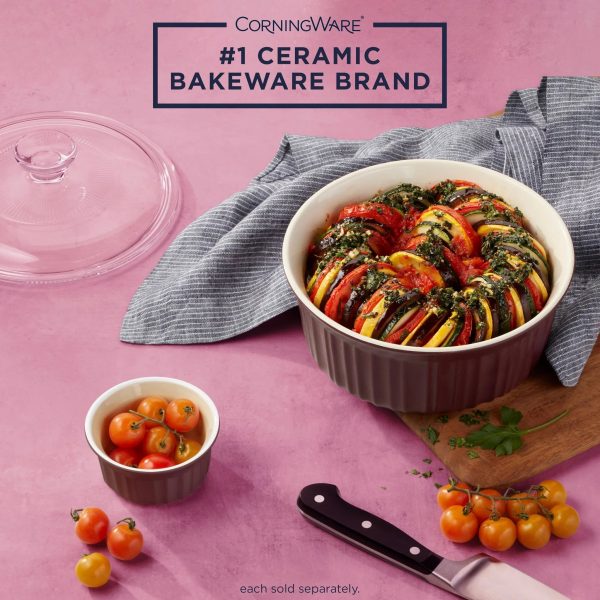 Corelle Dinnerware- Lightweight French Colors 1.5-quart Round Baking Dish, Cabernet