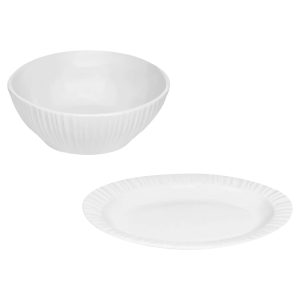 Corelle Dinnerware- Lightweight French White® 18-piece Round & Oval Set