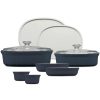 Corelle Dinnerware- Lightweight French Colors 10-piece Oval Bakeware Set, Navy