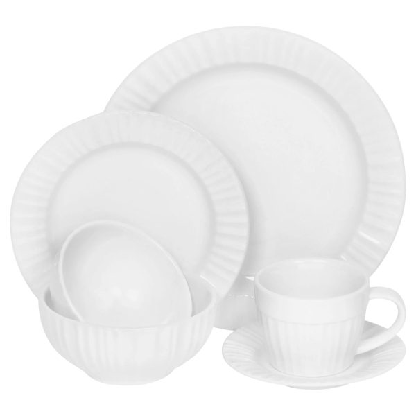 Corelle Dinnerware- Lightweight French White® 6-piece Dinnerware Set , Service for 1