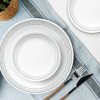 Corelle Dinnerware- Lightweight Mystic Gray 12-piece Dinnerware Set, Service for 4