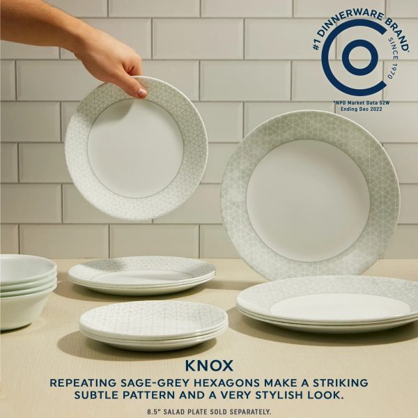 Corelle Dinnerware- Lightweight Knox 18-piece Dinnerware Set, Service for 6 Corelle Dinnerware- Lightweight Knox 12-piece Dinnerware Set, Service for 4