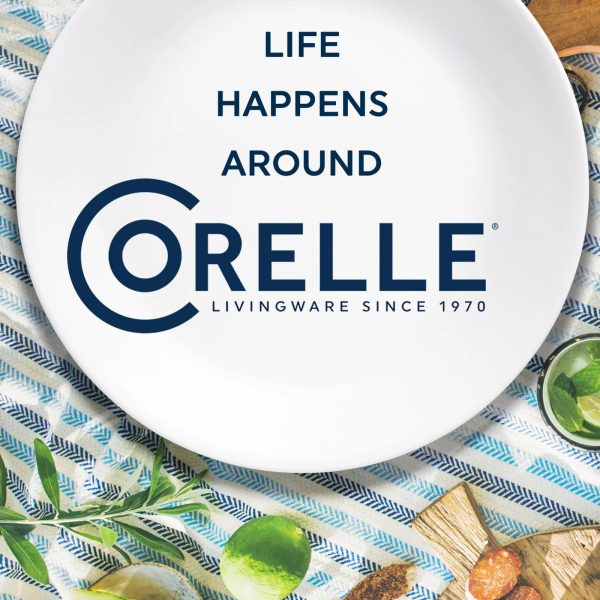 Corelle Dinnerware- Lightweight Cobalt Circles 6.75 Appetizer Plate