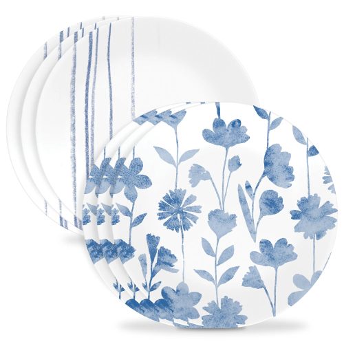Corelle Dinnerware- Lightweight Botanical Stripes 6.75 Appetizer Plate