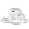 Corelle Dinnerware- Lightweight Square Splendor 12-piece Dinnerware Set with Appetizer Plates, Service for 4