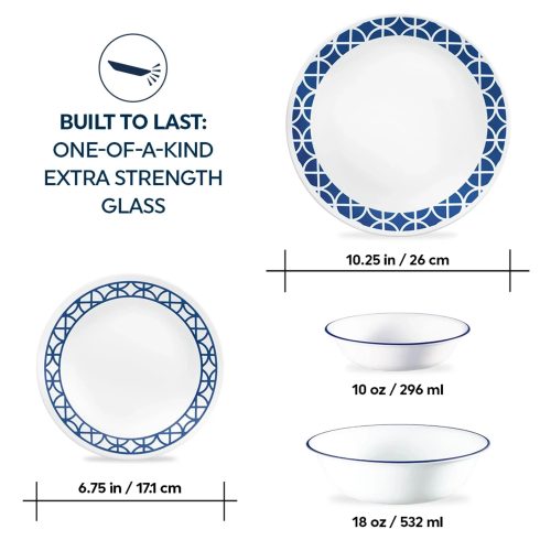 Corelle Dinnerware- Lightweight Veranda 16-piece Dinnerware Set, Service for 4
