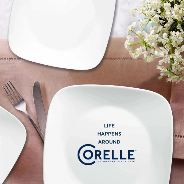 Corelle Dinnerware- Lightweight Boutique Vivid White 8-piece Dinnerware Set, Service for 4