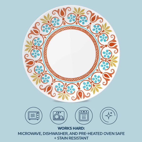 Corelle Dinnerware- Lightweight Global Collection Terracotta Dreams 10.25″ Dinner Plates, 4-pack