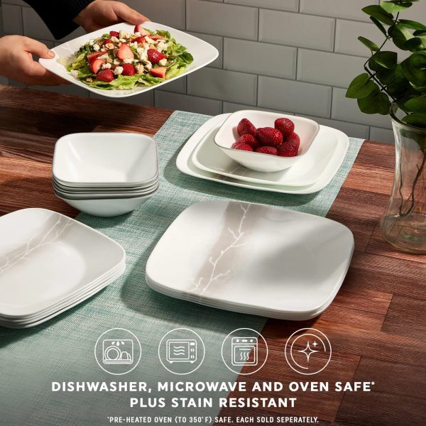 Corelle Dinnerware- Lightweight Square Wandering Grove 22-ounce Cereal Bowl