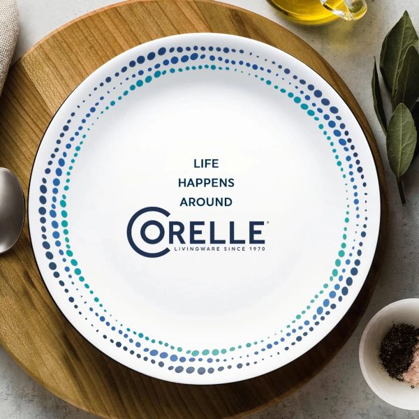 Corelle Dinnerware- Lightweight Ocean Blues 16-piece Mugless Dinnerware Set, Service of 4