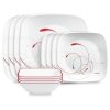 Corelle Dinnerware- Lightweight Square Splendor 12-piece Dinnerware Set, Service for 4 Corelle Dinnerware- Lightweight Square Splendor 12-piece Dinnerware Set, Service for 4