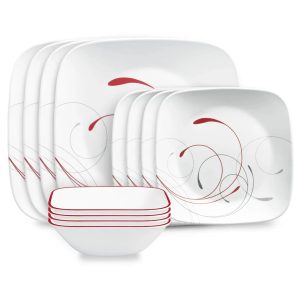Corelle Dinnerware- Lightweight Square Splendor 18-piece Dinnerware Set, Service for 6
