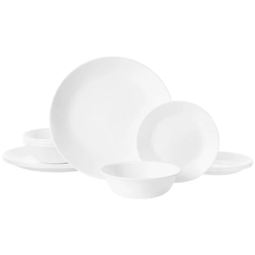 Corelle Dinnerware- Lightweight Winter Frost White 12-piece Dinnerware Set, Service for 4