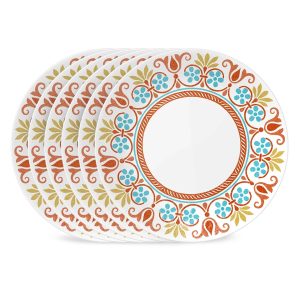 Corelle Dinnerware- Lightweight Global Collection Terracotta Dreams 10.25″ Dinner Plates, 4-pack